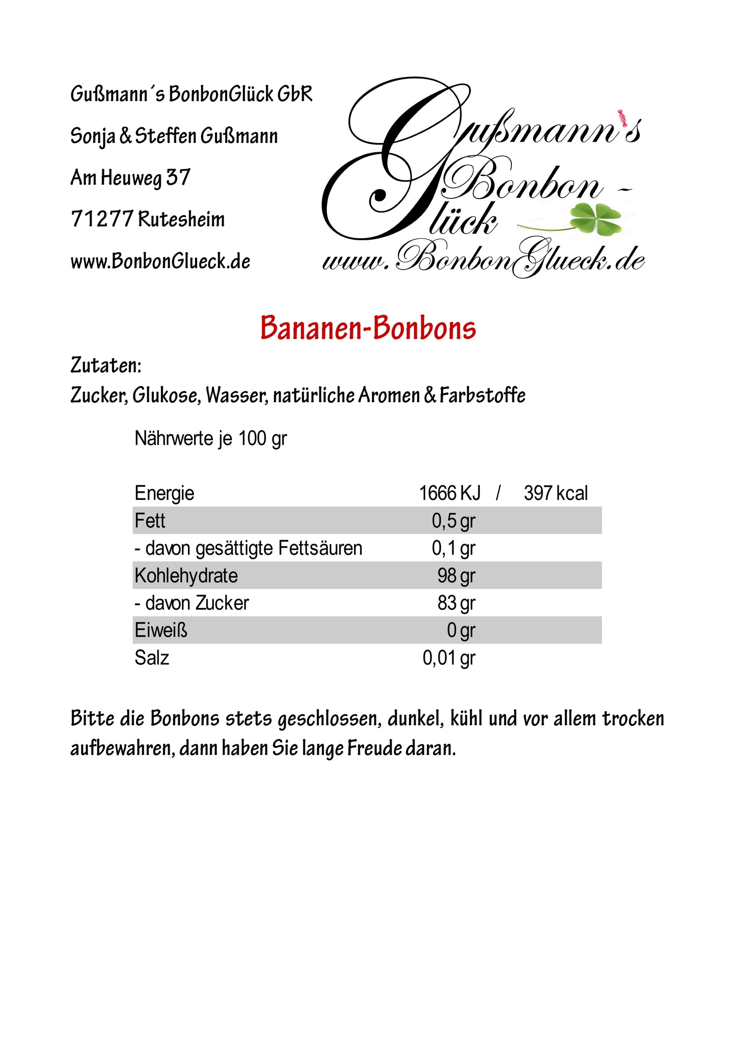 Bananen-Bonbons