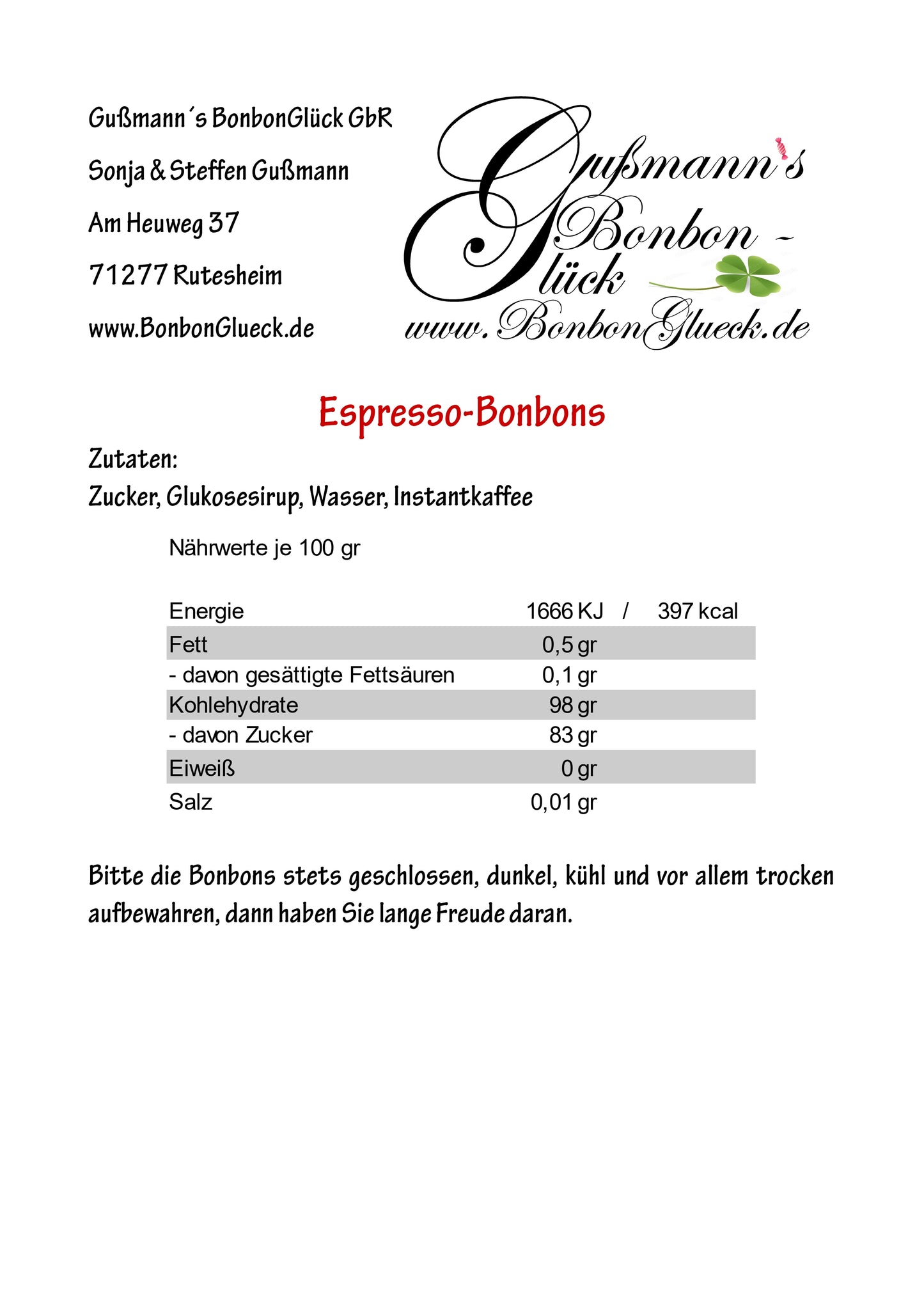 Espresso-Bonbons