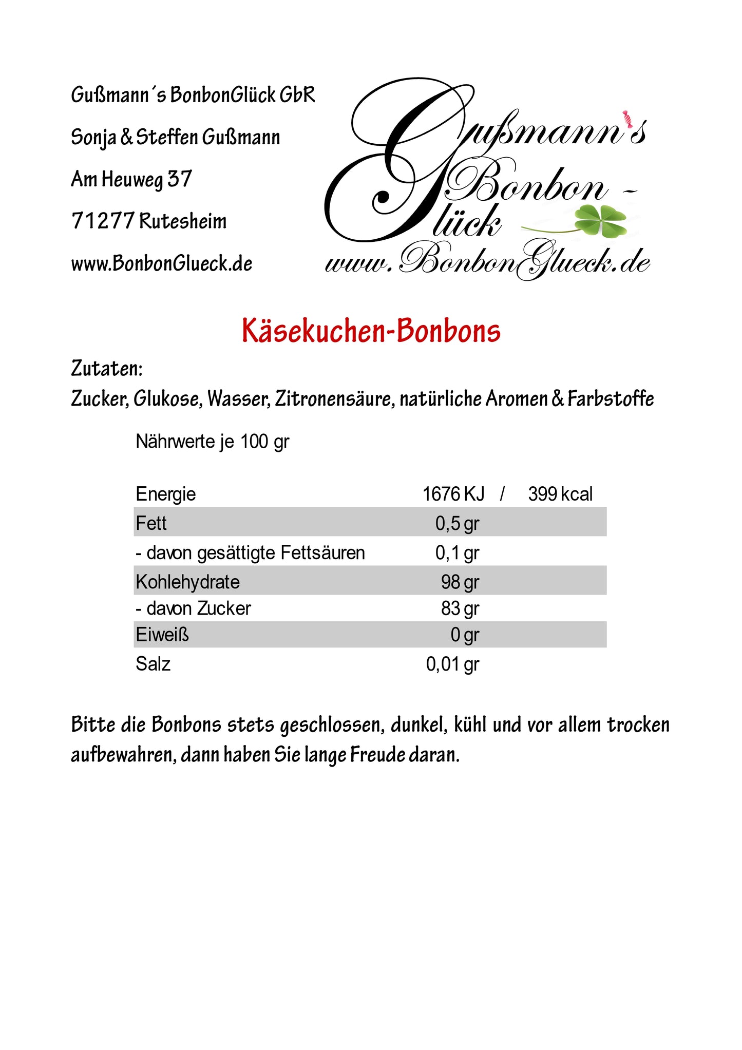 Käsekuchen-Bonbons