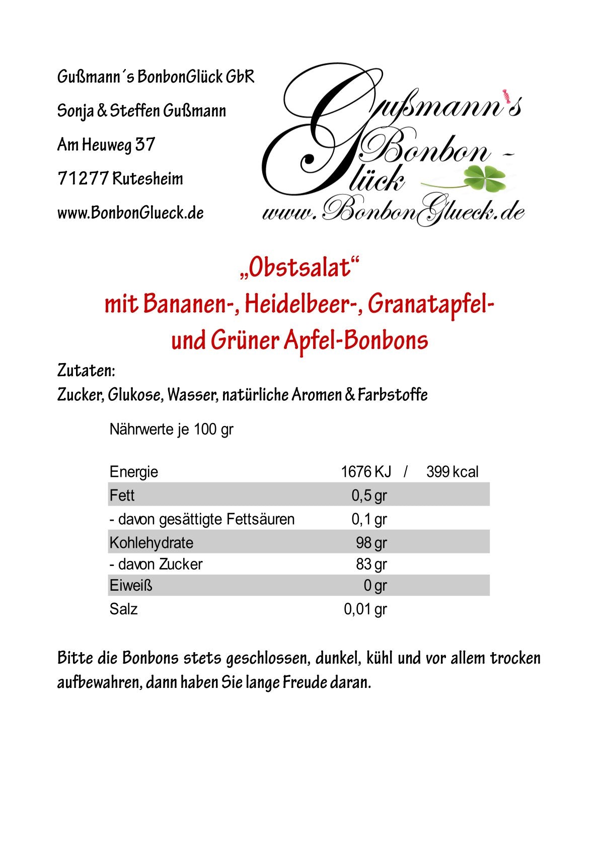 Bonbonmischung "Obstsalat"