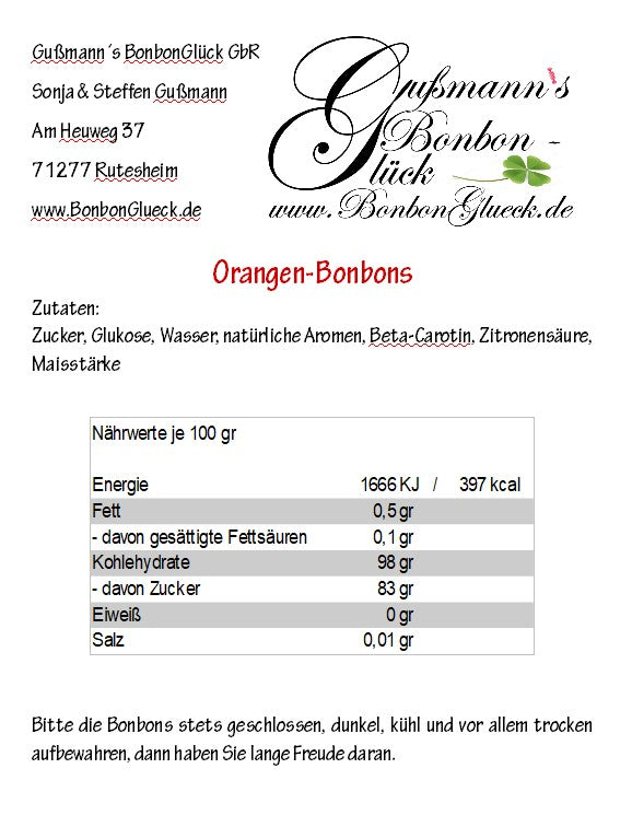Orangen-Bonbons