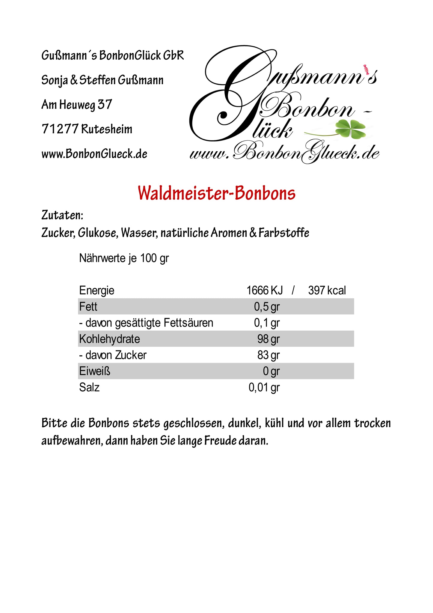 Waldmeister-Bonbons
