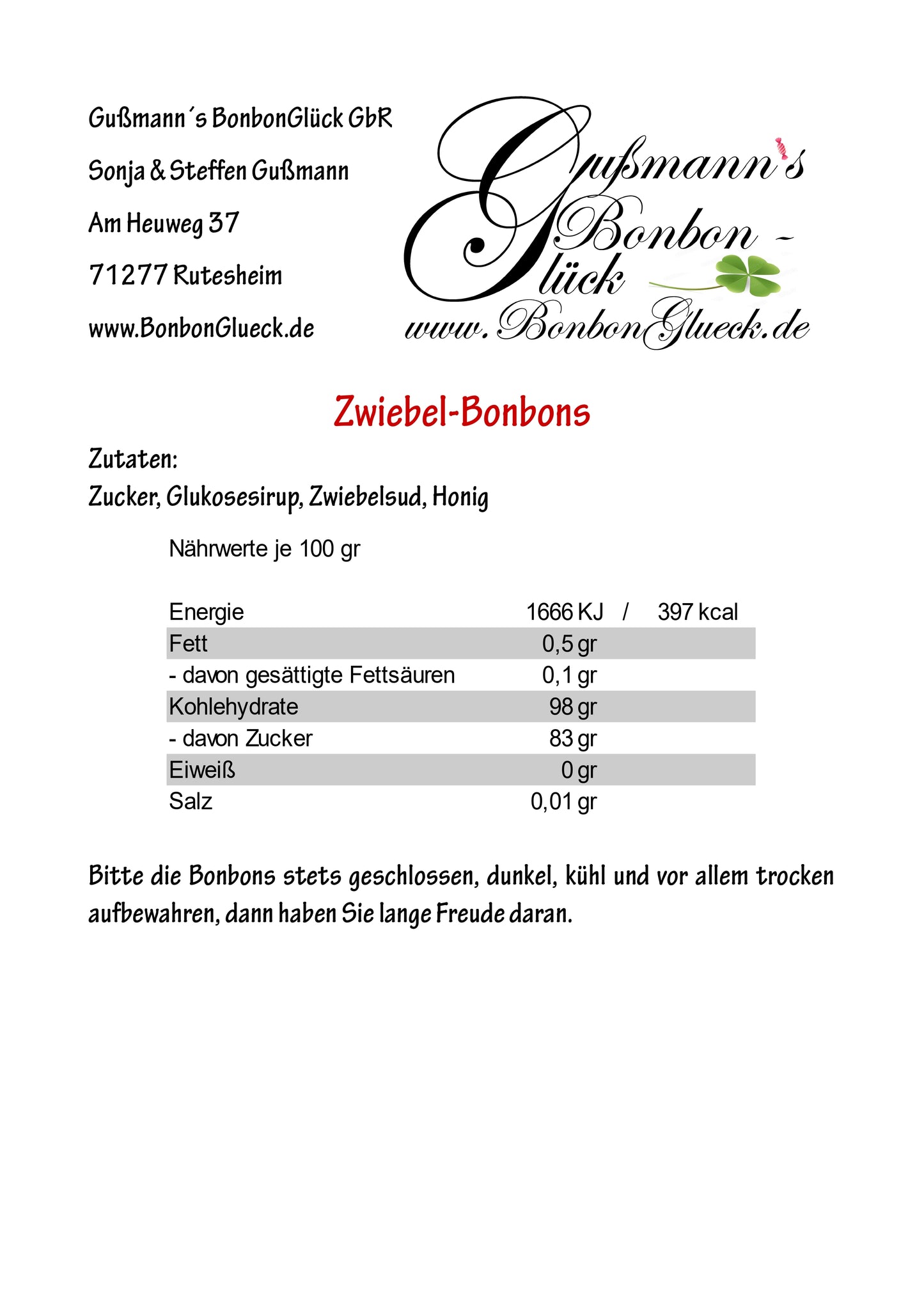 Zwiebel-Bonbons