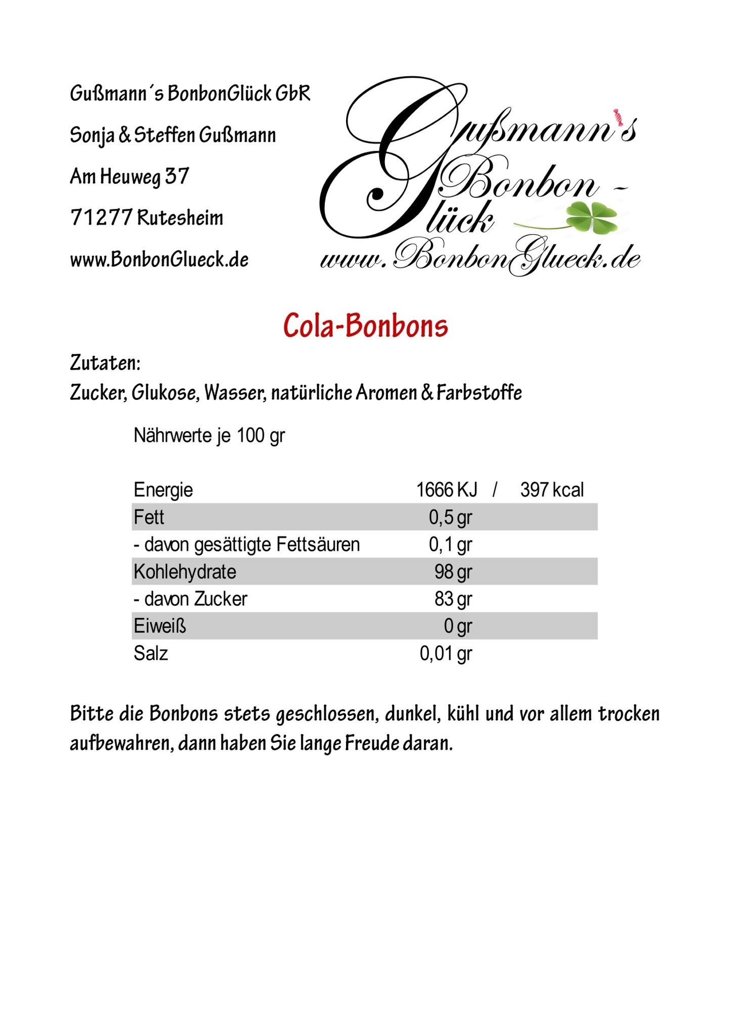 Cola-Bonbons