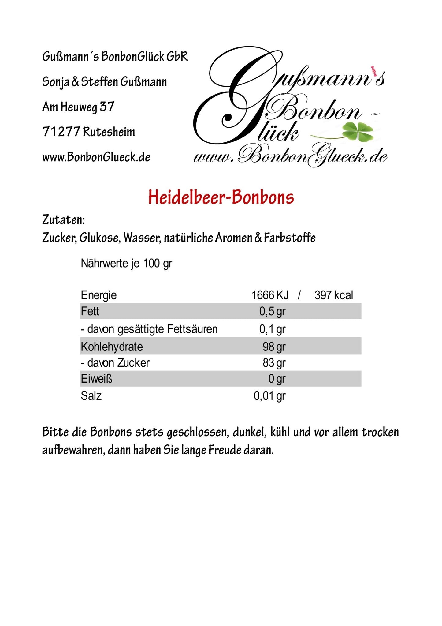 Heidelbeer-Bonbons