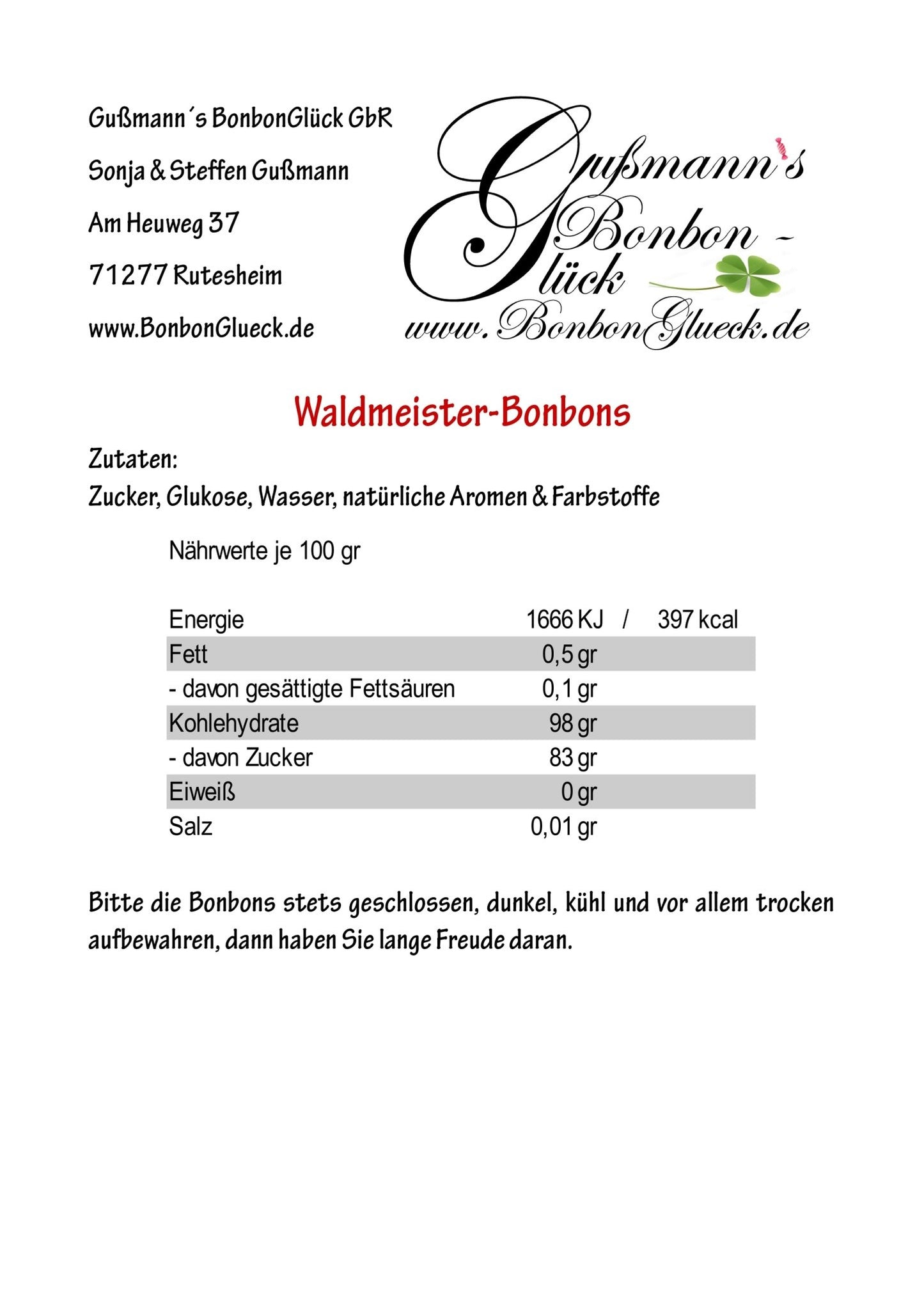 Waldmeister-Bonbons