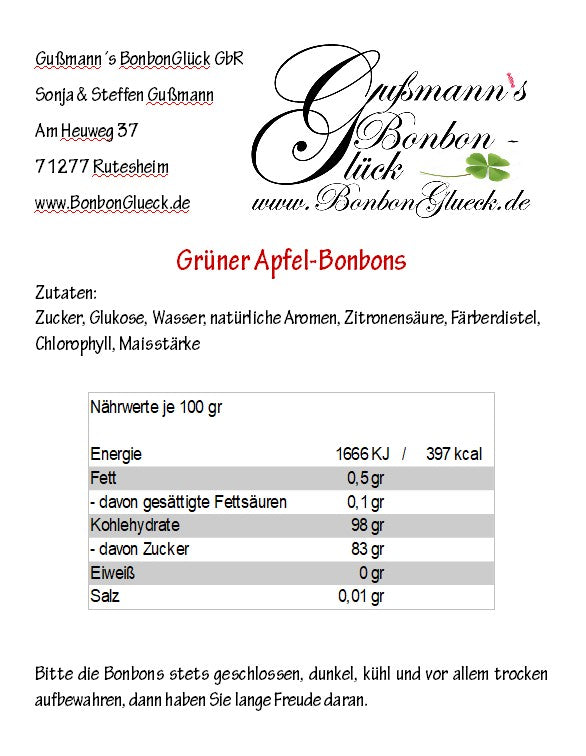 Grüner Apfel-Bonbons