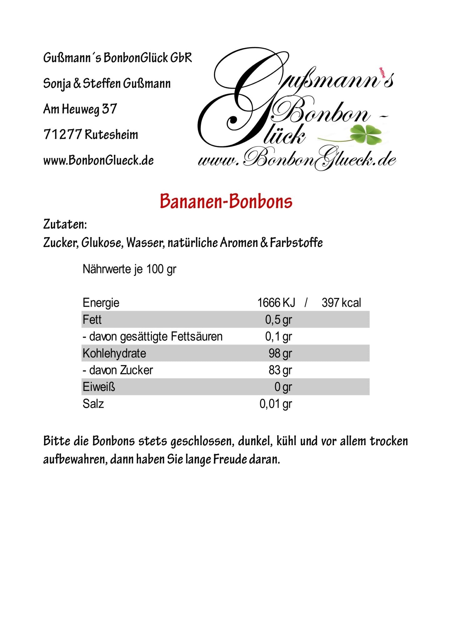 Bananen-Bonbons