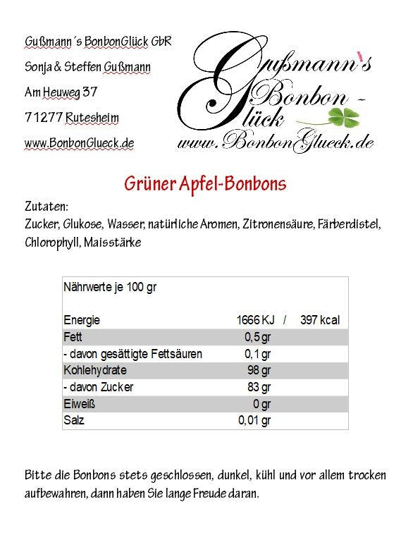 Grüner Apfel-Bonbons
